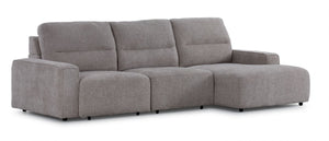 Levine Power Slide Out Sofa Bed with Right Facing Chaise - Taupe