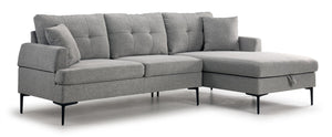 Louie 2-Piece Sectional with Right-Facing Storage Chaise - grey