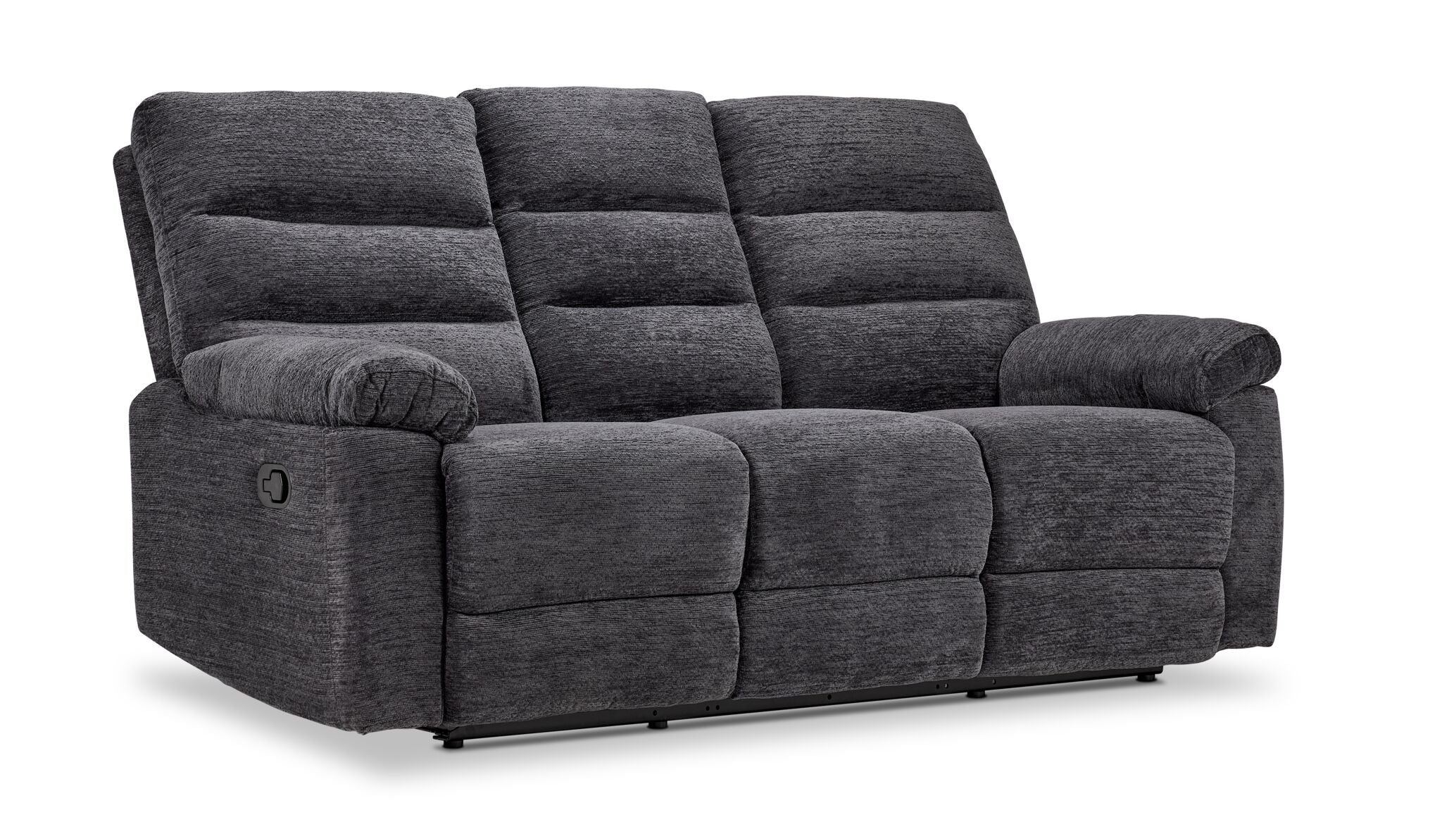 Lucie Reclining Sofa, Loveseat and Recliner Set- Charcoal
