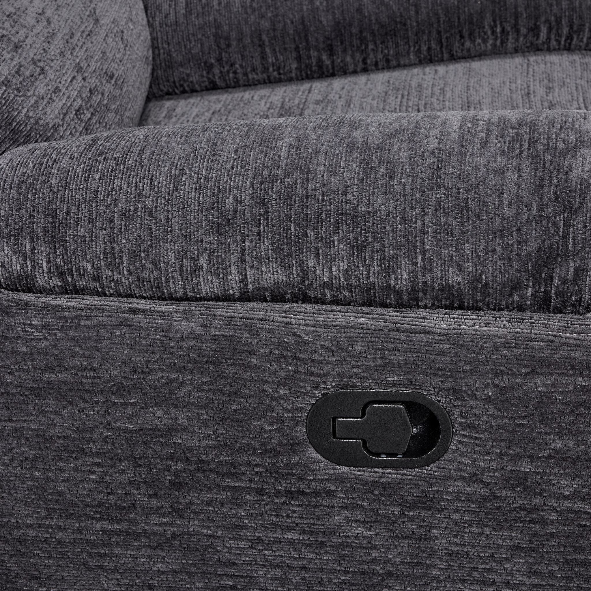 Lucie Reclining Sofa and Recliner Set - Charcoal