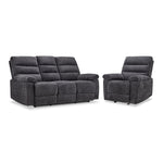 Lucie Reclining Sofa and Recliner Set - Charcoal