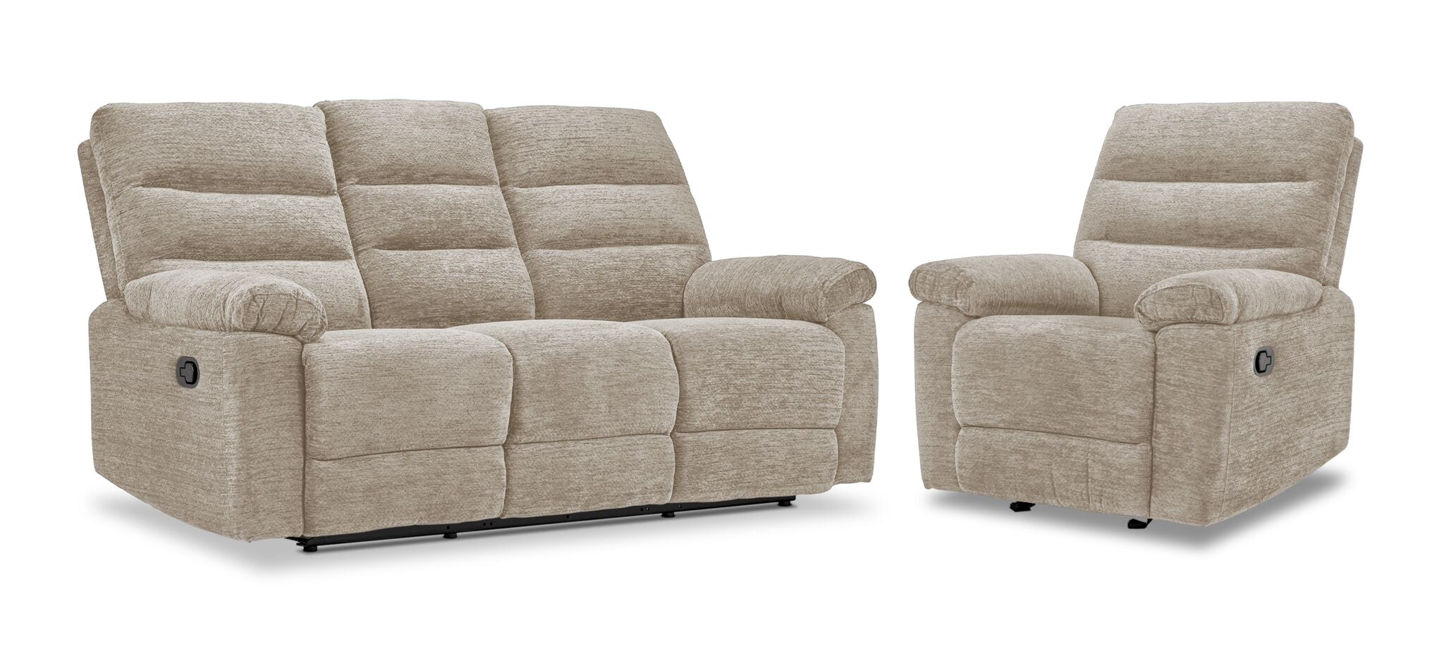 Lucie Reclining Sofa and Recliner Set - Ivory