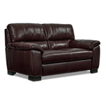 Maddox Leather Loveseat - Dark Brown