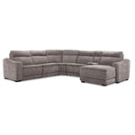 Madison 6-Piece Dual Power Reclining Sectional with Right-Facing Chaise - Brown