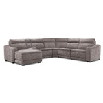 Madison 6-Piece Dual Power Reclining Sectional with Left-Facing Chaise - Brown