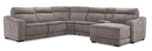 Madison 6-Piece Power Reclining Sectional with Right-Facing Chaise - Brown