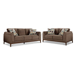 Madrid Sofa and Loveseat Set - Dark Brown