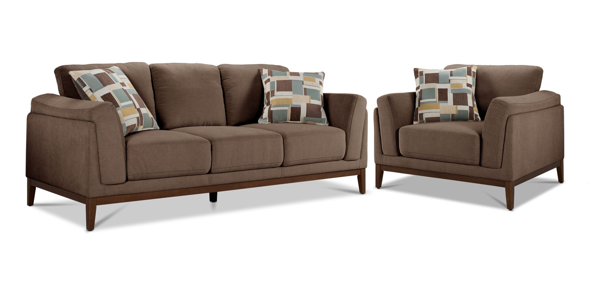 Madrid Sofa and Chair Set - Dark Brown