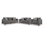 Madrid Sofa, Loveseat and Chair Set - Grey