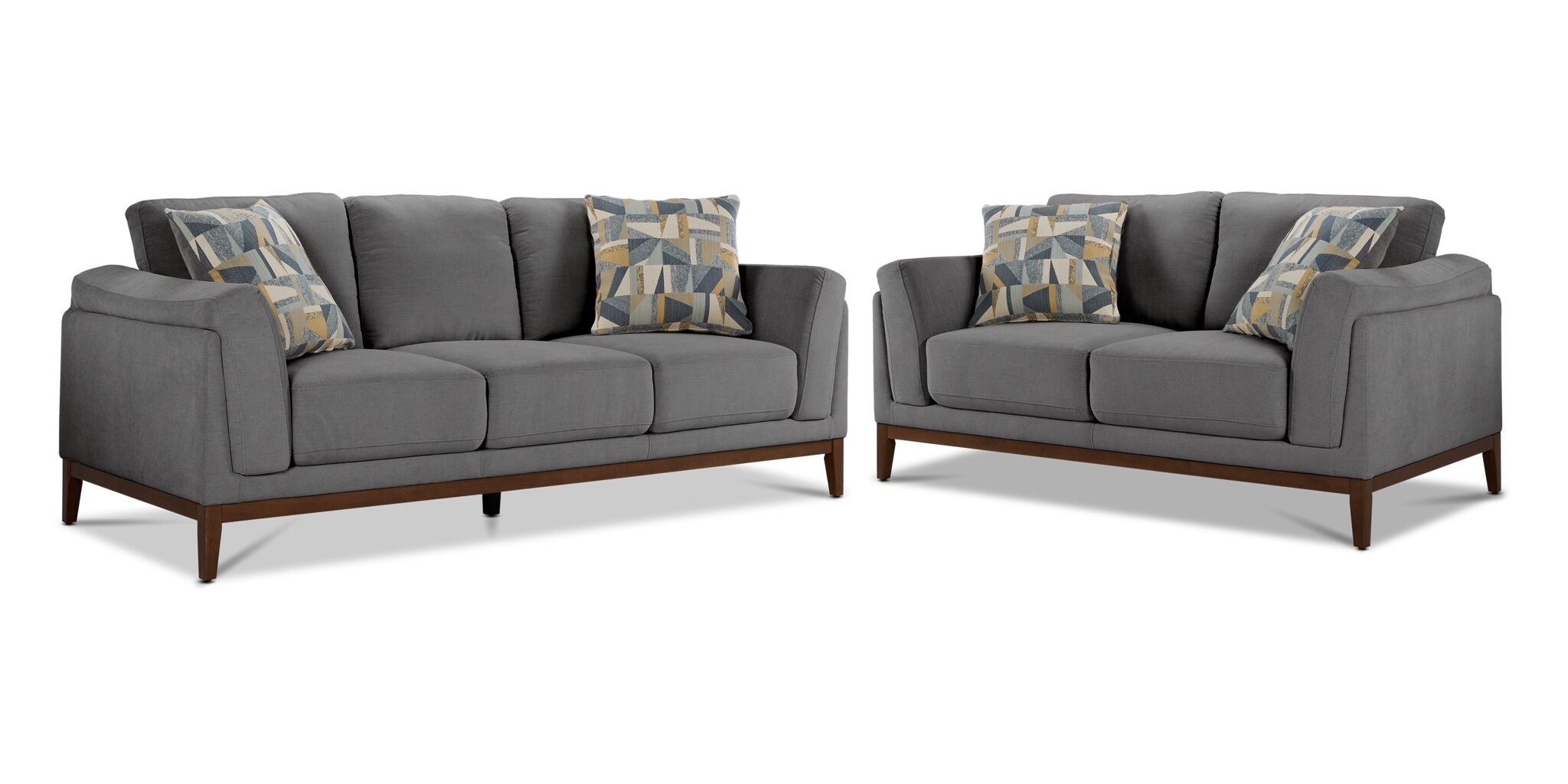 Madrid Sofa and Loveseat Set - Grey