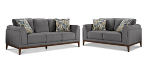 Madrid Sofa and Loveseat Set - Grey