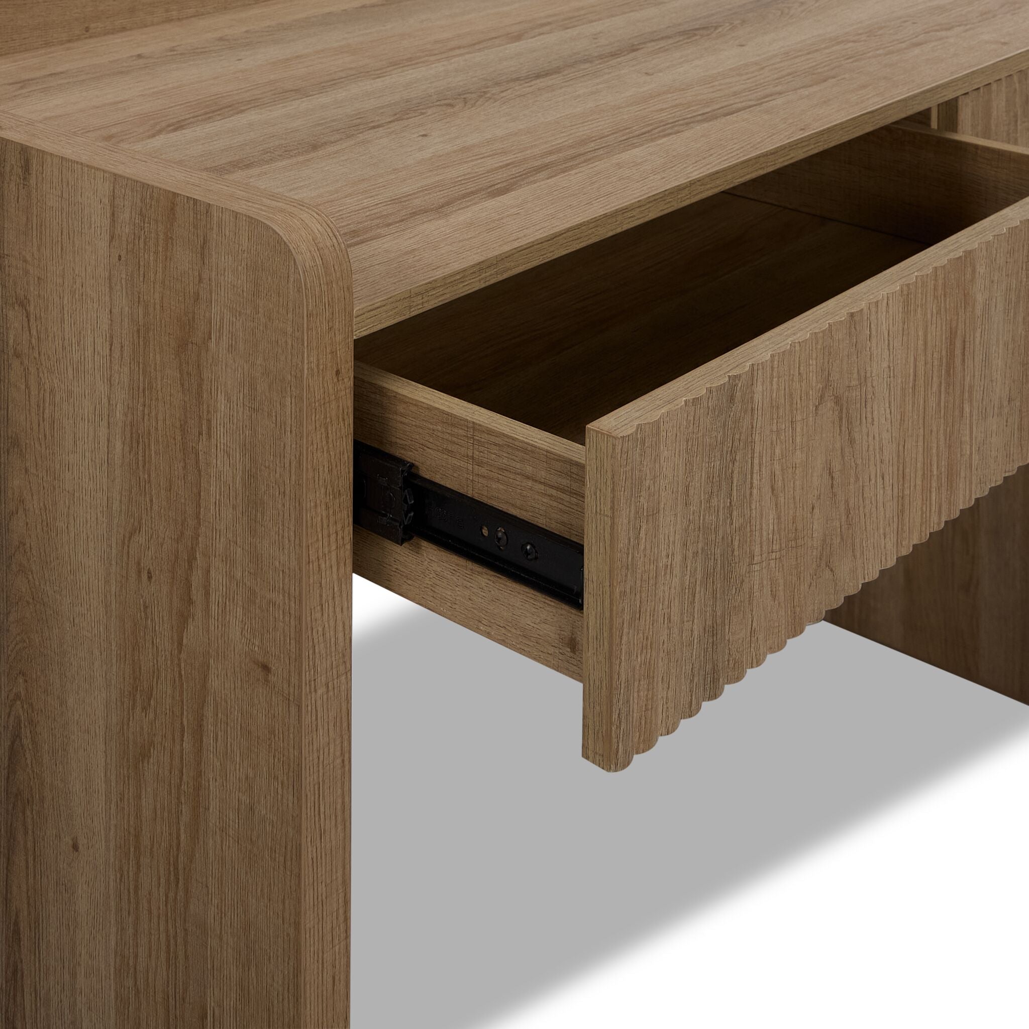 Malina Fluted Desk - Light Natural Oak