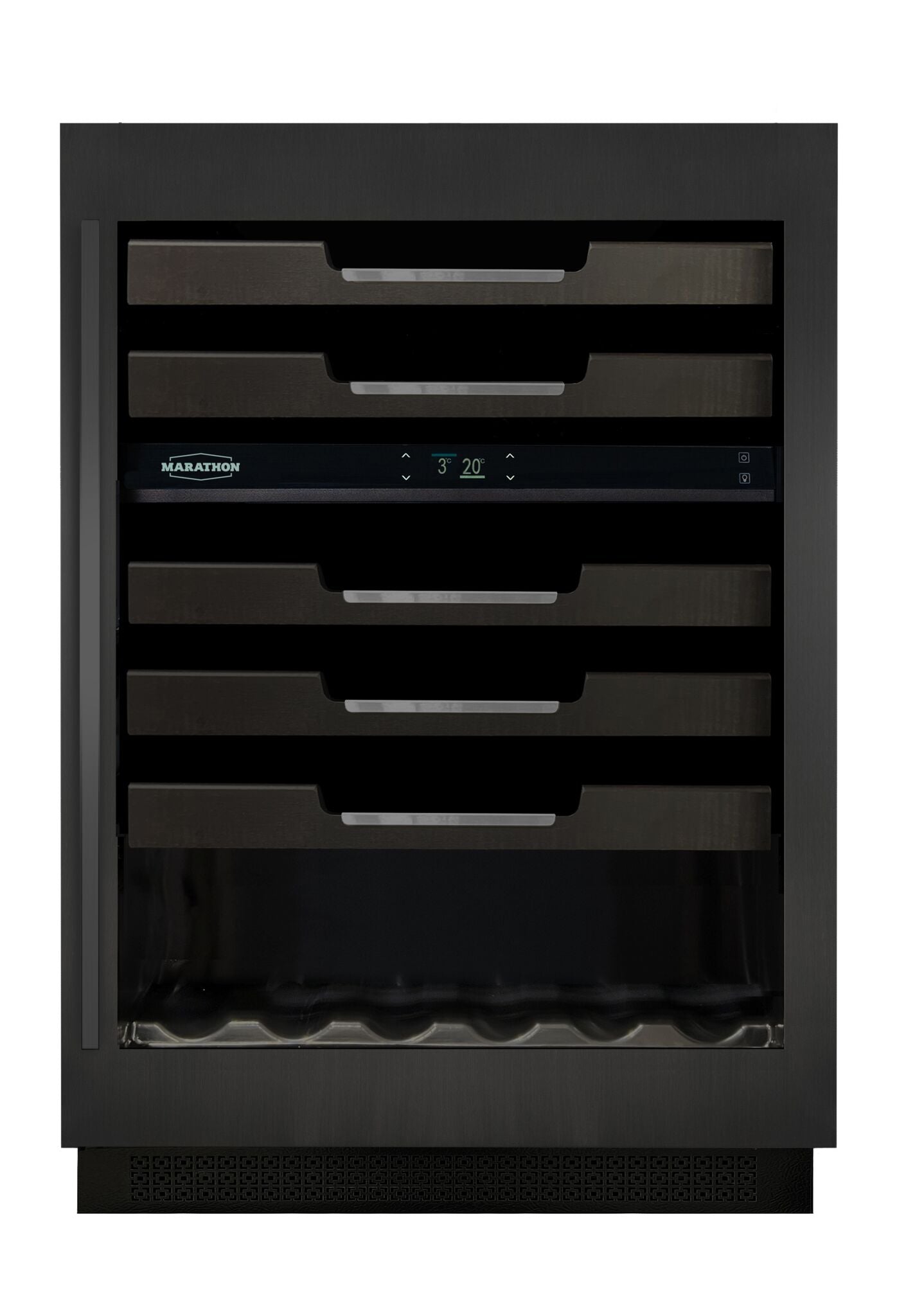 Marathon 24" Dual-Zone Black Steel Wine Cooler – M4-D200BLS