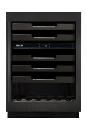 Marathon 24" Dual-Zone Black Steel Wine Cooler – M4-D200BLS