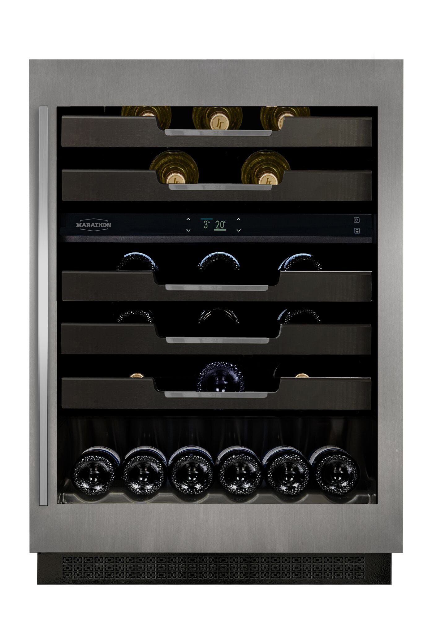 Marathon 24" Dual-Zone Stainless Steel Wine Cooler – M4-D200SS