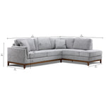 Marquis 2-Piece Sectional with Right Facing Chaise - Grey