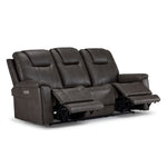 Matrix Triple Power Reclining Sofa with Multimedia System, Heat and Air Massage - Smoke