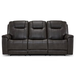 Matrix Triple Power Reclining Sofa with Multimedia System, Heat and Air Massage - Smoke