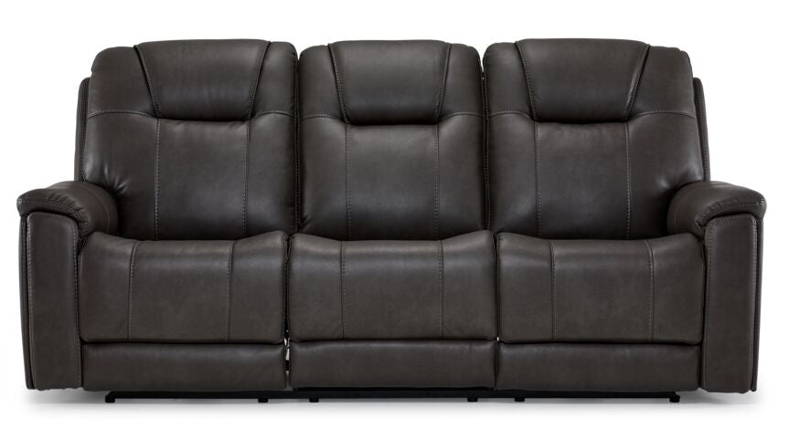 Matrix Triple Power Reclining Sofa with Multimedia System, Heat and Air Massage - Smoke