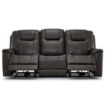 Matrix Triple Power Reclining Sofa with Multimedia System, Heat and Air Massage - Smoke