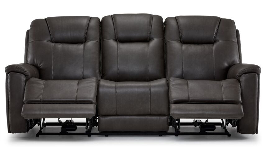 Matrix Triple Power Reclining Sofa with Multimedia System, Heat and Air Massage - Smoke