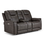 Matrix Triple Power Reclining Loveseat with Console - Smoke