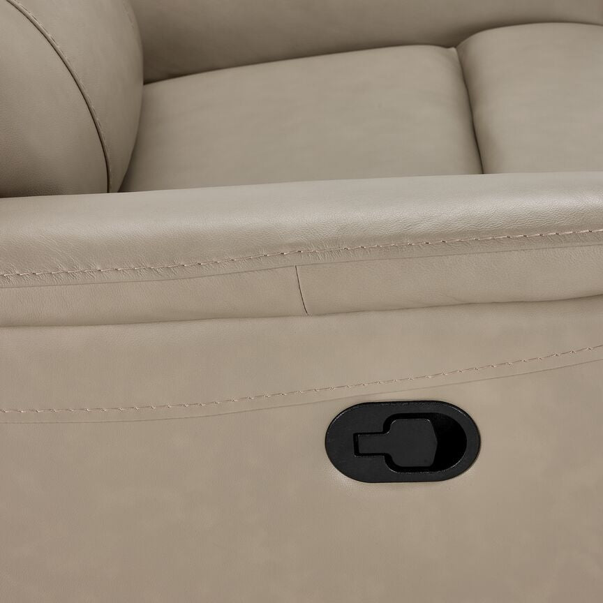 Maxton Leather Reclining Sofa and Chair Set - Taupe