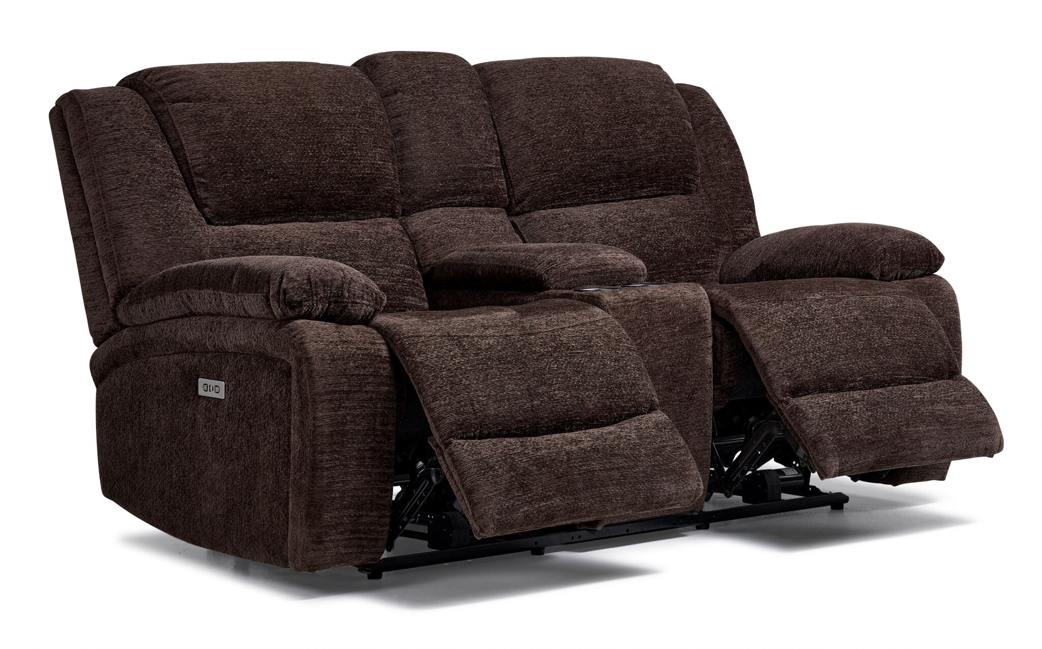 Maxwell Power Reclining Loveseat with Console - Brown