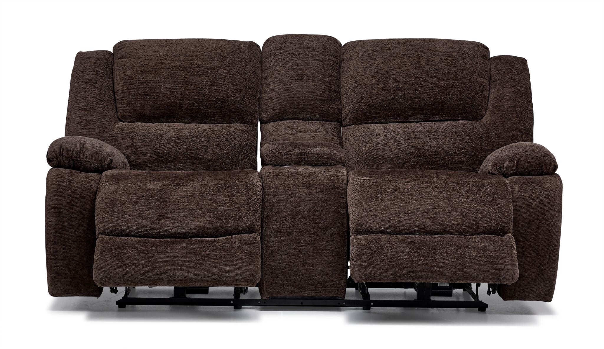 Maxwell Power Reclining Loveseat with Console - Brown