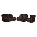 Maxwell Power Reclining Sofa, Loveseat and Chair Set - Brown