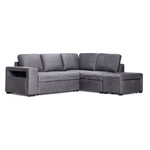 Meadow 3-Piece Sectional with Left-Facing Pop-Up Bed - Grey