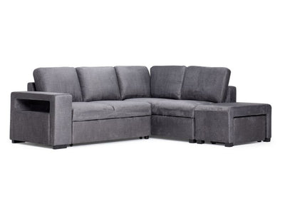 Meadow 3-Piece Sectional with Left-Facing Pop-Up Bed - Grey