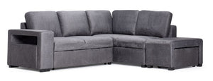 Meadow 3-Piece Sectional with Left-Facing Pop-Up Bed - Grey