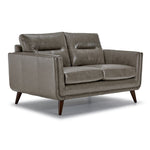 Miguel Leather Loveseat - Stone