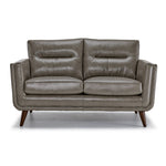 Miguel Leather Loveseat - Stone