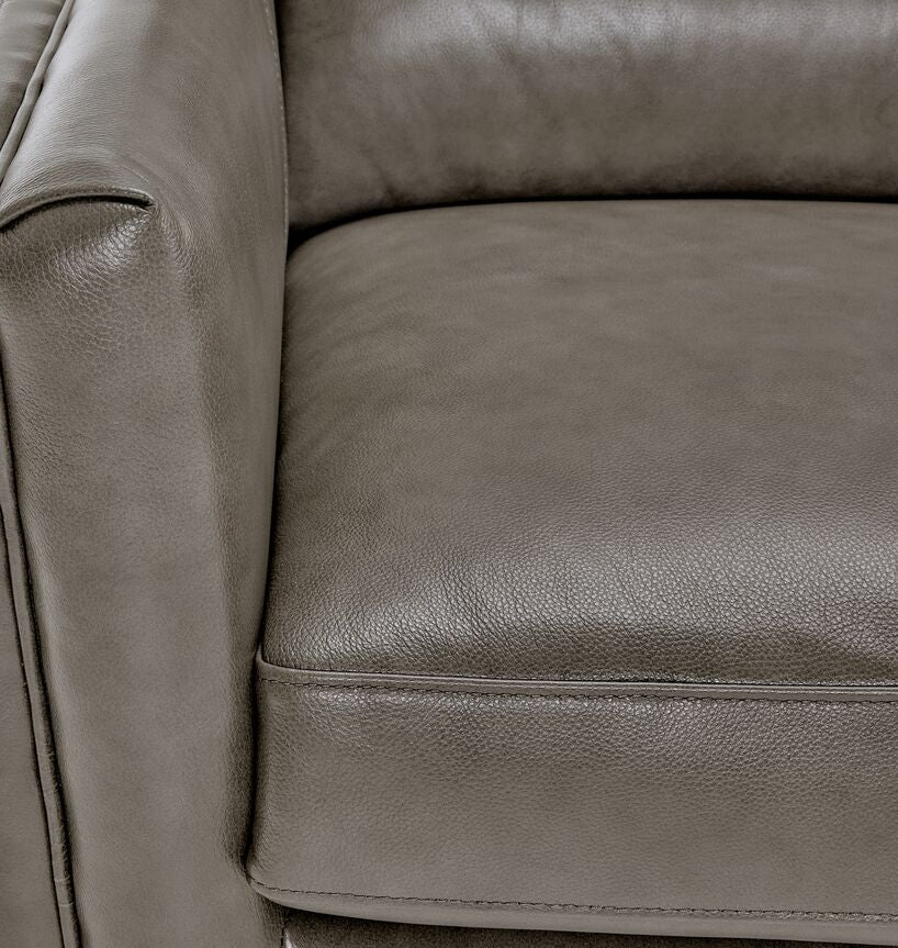 Miguel Leather Loveseat - Stone