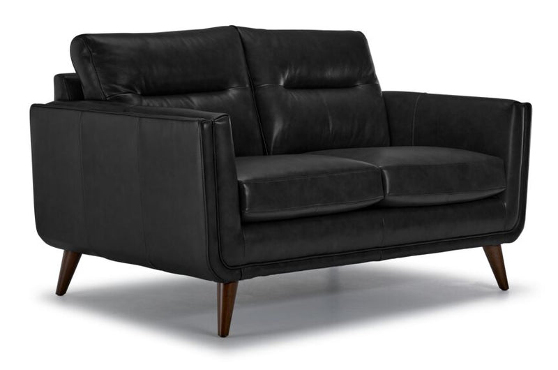 Miguel Leather Sofa and Loveseat Set Black Leon's