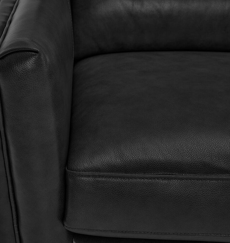 Miguel Leather Sofa Black Leon's