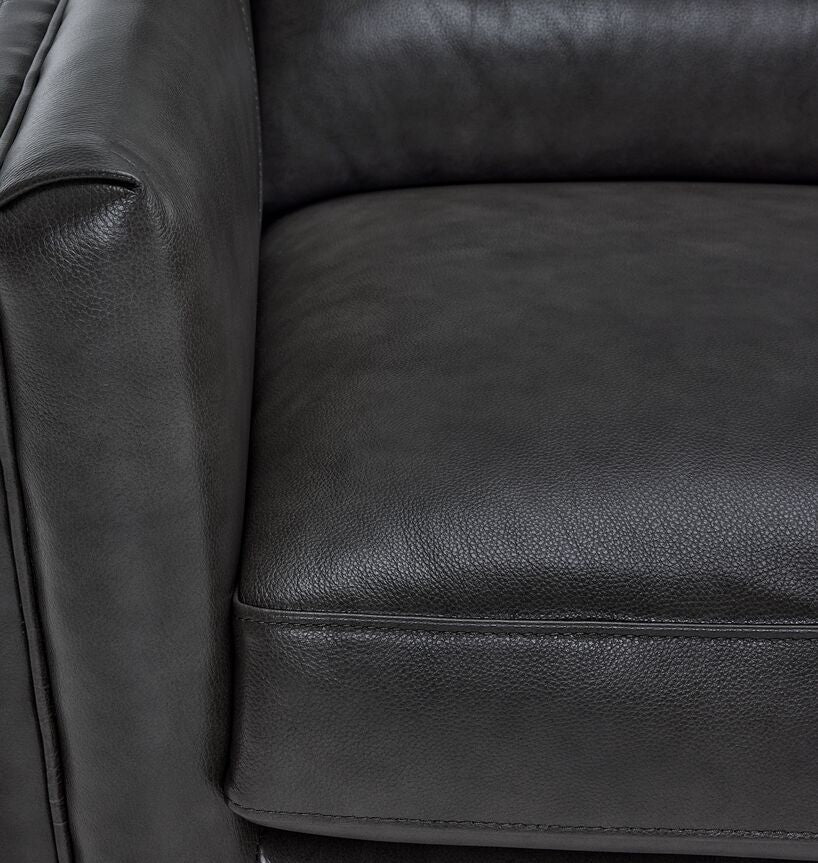 Miguel Leather Loveseat - Charcoal
