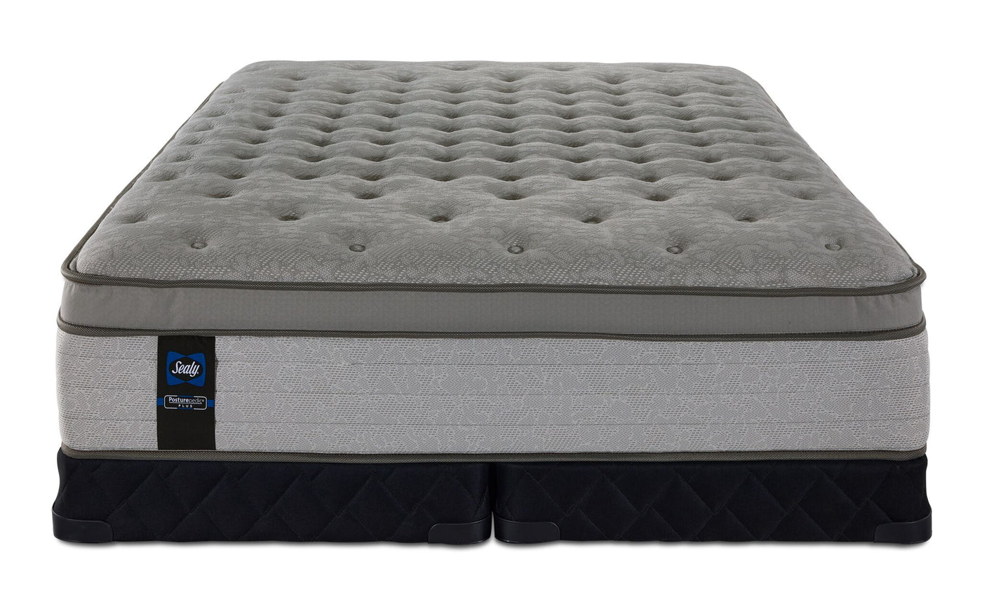 Sealy Posturepedic® Plus Sterling Hera Plush Euro Top King Mattress and Low Profile Split Boxspring Set