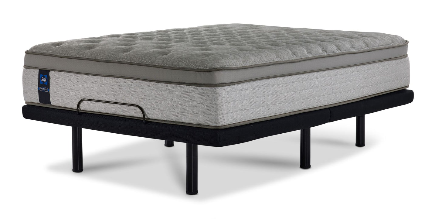 Sealy Posturepedic® Plus Sterling Milana II Luxury Plush Eurotop Twin XL Mattress and L2 Motion Pro Adjustable Base