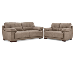 Modena Sofa and Loveseat Set - Taupe