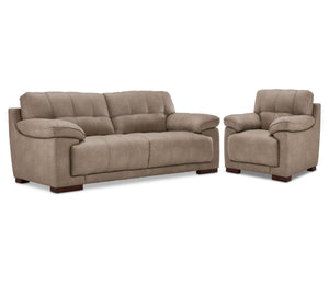 Modena Sofa and Chair Set - Taupe