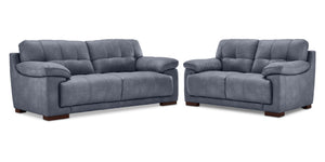 Modena Sofa and Loveseat Set - Blue