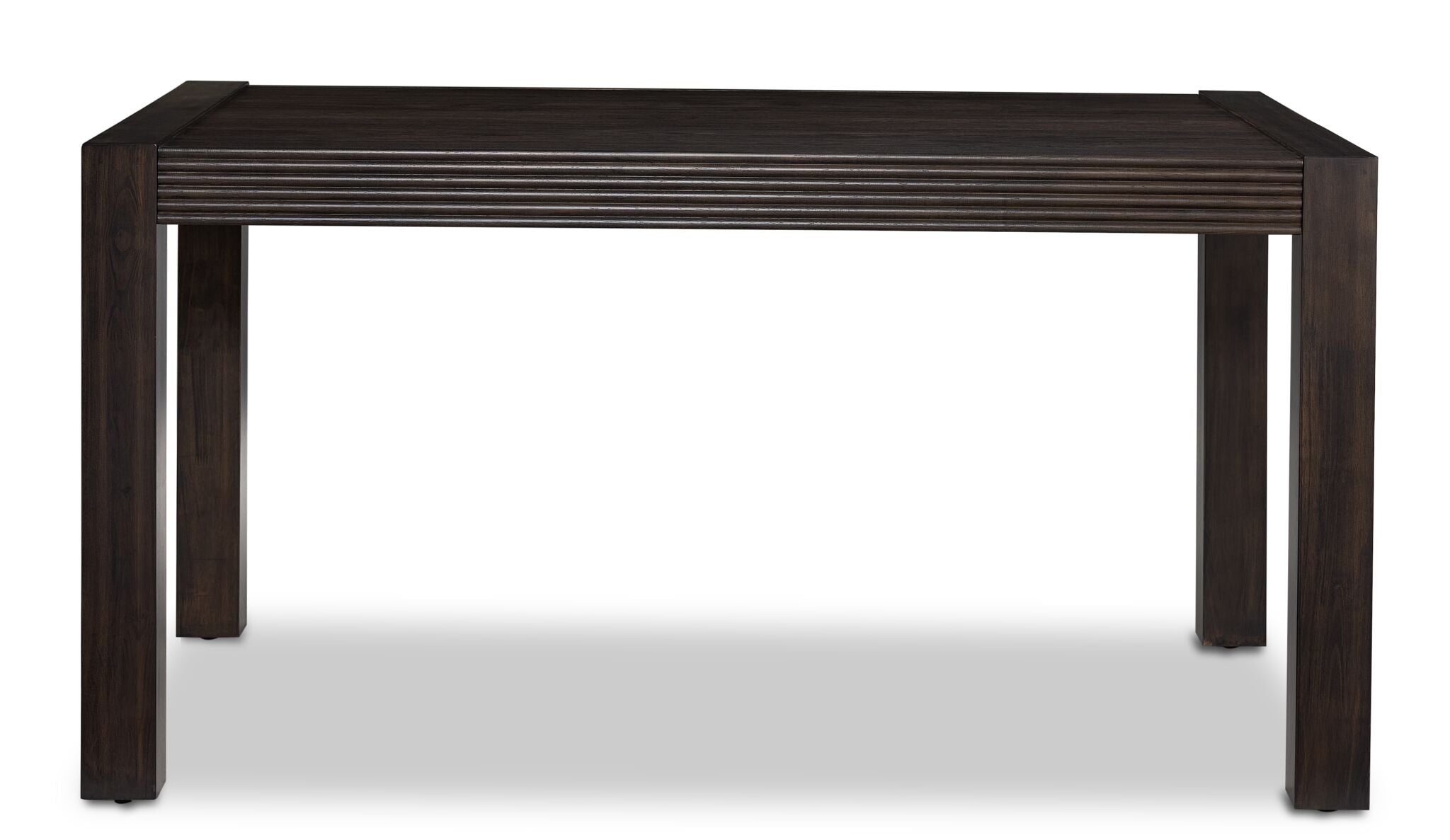 Modern Edge dark grey desk with spacious work surface, drawer storage and side view