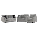 Moncton Sofa, Loveseat and Chair Set - Light Grey