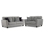 Moncton Sofa and Loveseat Set - Light Grey