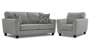 Moncton Sofa and Chair Set - Light Grey