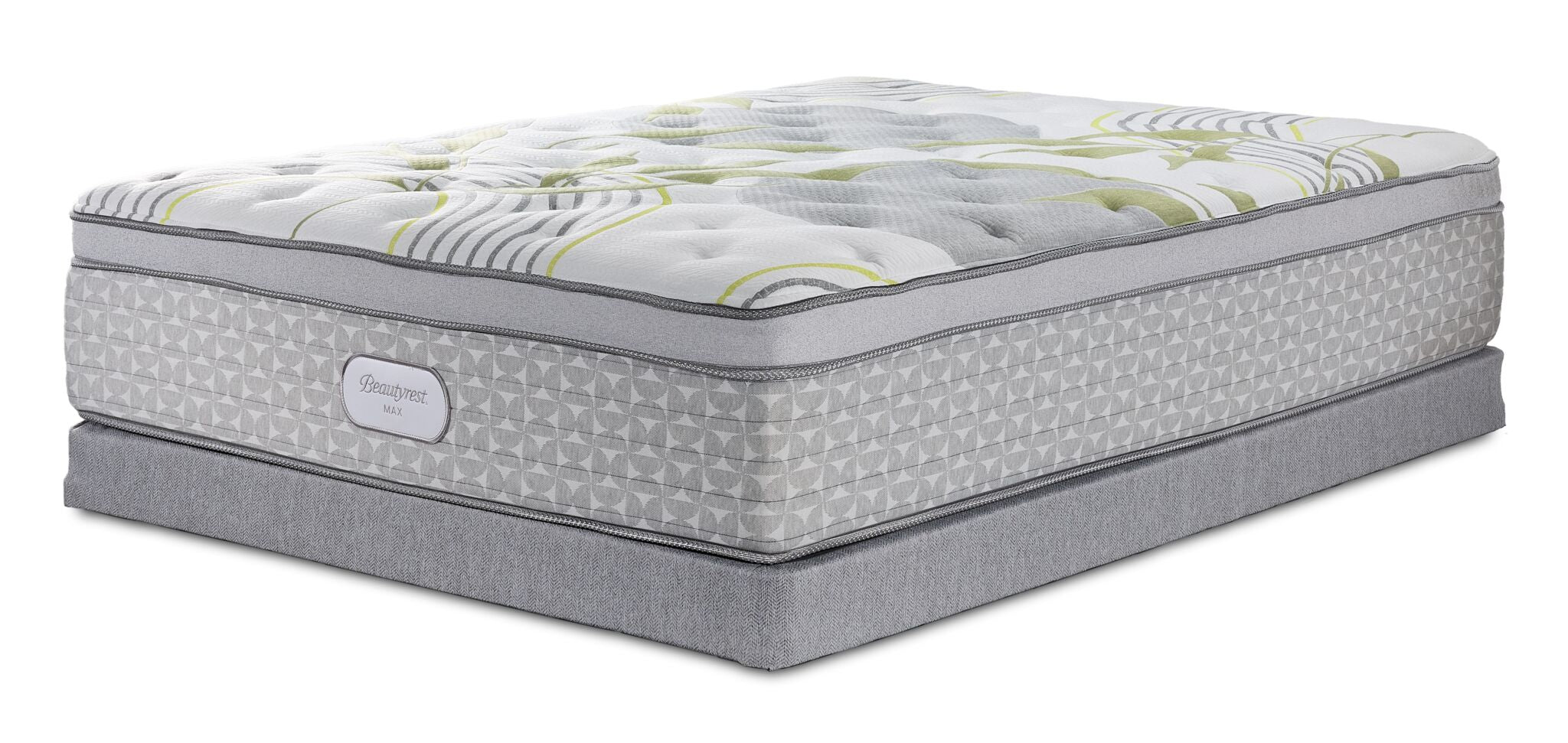Beautyrest Max Moon Euro Top Plush Twin Mattress and Low Profile Boxspring Set