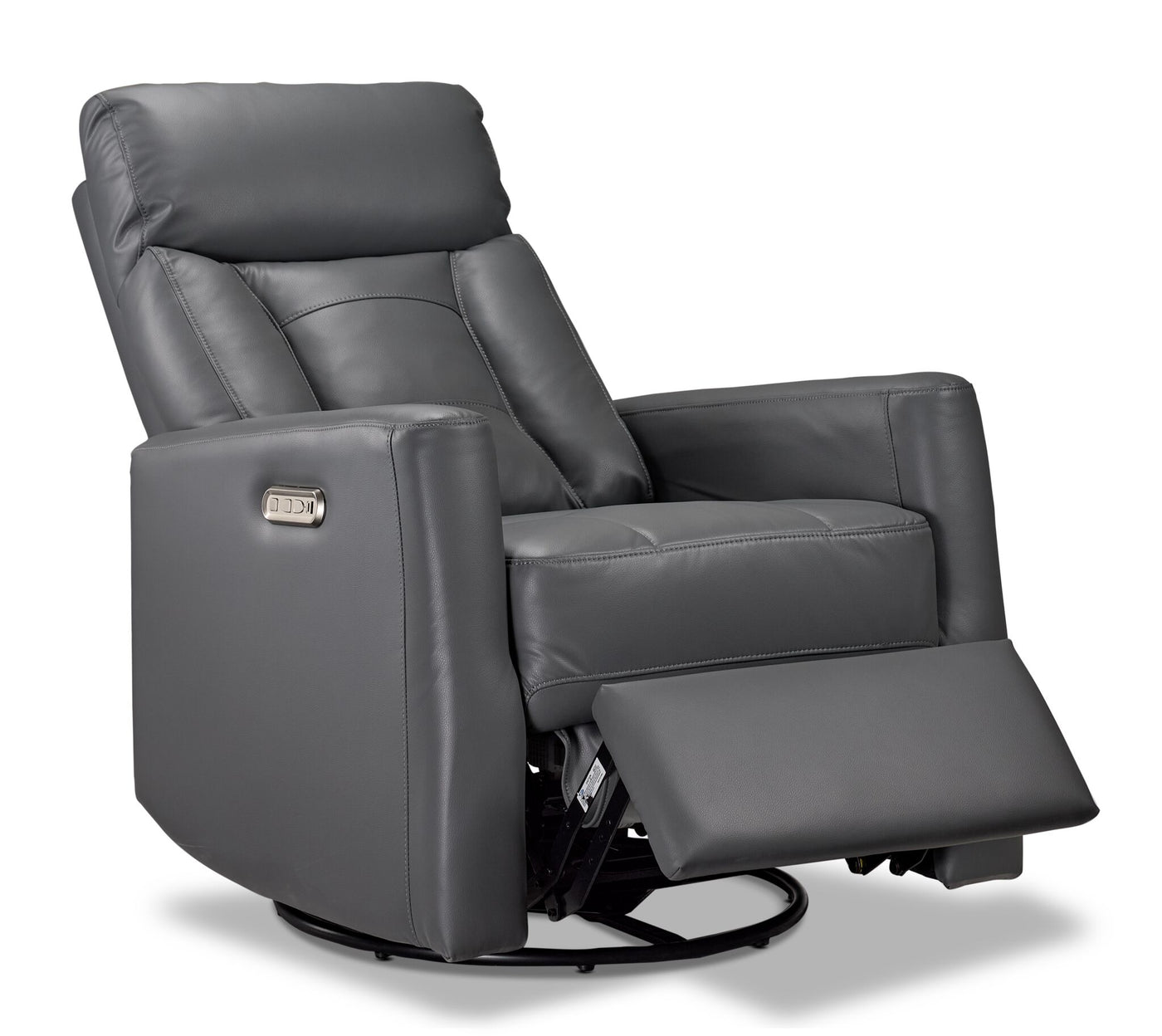Mustang Swivel Glider Power Recliner - Dark Grey